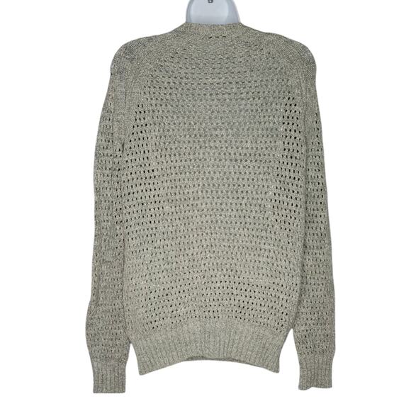 ATM Anthony Thomas Melillo Gray Open Knit Crewneck Sweater Women's Medium - Picture 2 of 6